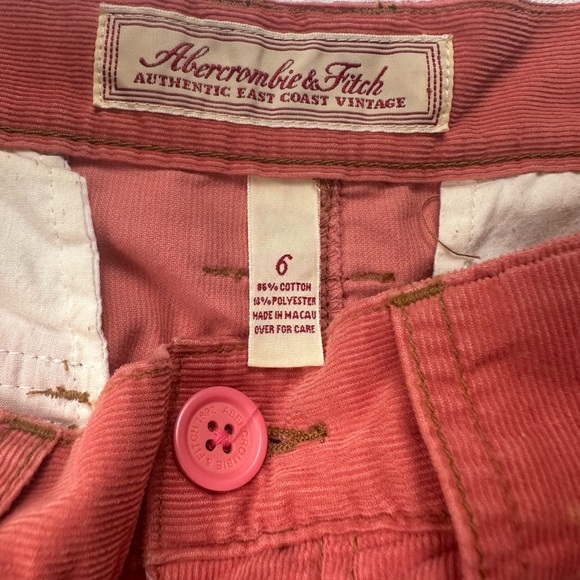 Vintage Y2k Abercrombie & Fitch pink ruffle Raw hem corduroy mini skirt. Size 6 - Picture 6 of 7
